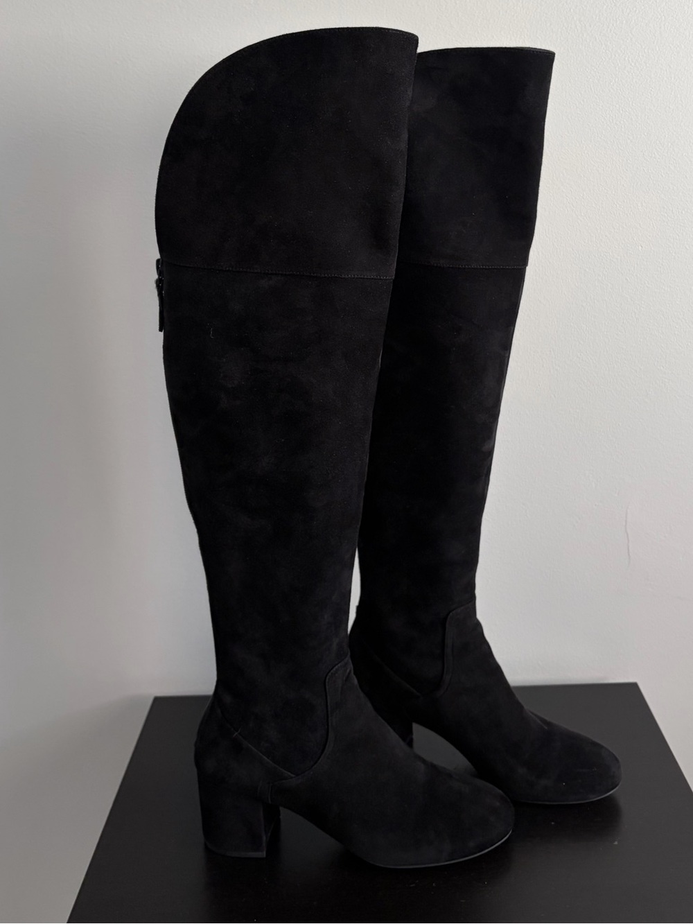 Cole Haan Grand OS Classic Black Over-the-Knee Suede Boots, Size 6.5